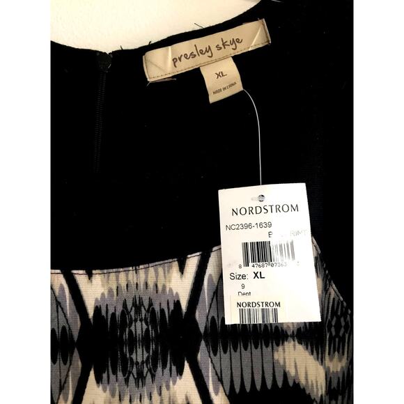 Presley Skye Black, Cream & Grey‎ Pattern Dress Tribal Size X-Large - Picture 4 of 10